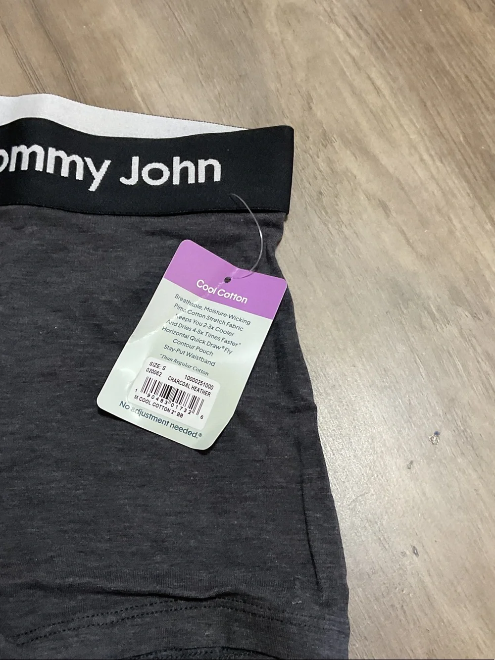 Tommy John Charcoal Gray Boxer Briefs with Black Waistband